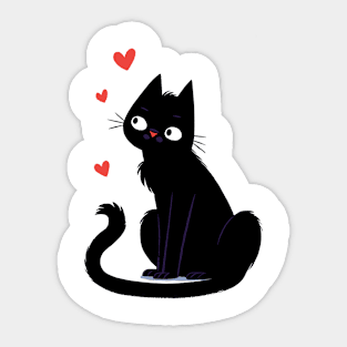 Black cat's LOVE Sticker